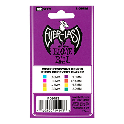 ERNIE BALL P09193 Everlast  Mor 1.0 mm 12'li Paket Pena